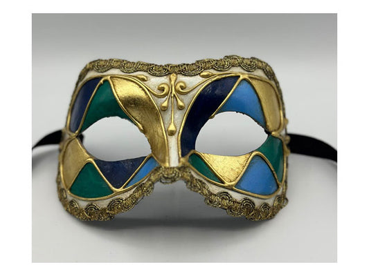 Masque de mascarade aux belles couleurs avec bordure dorée