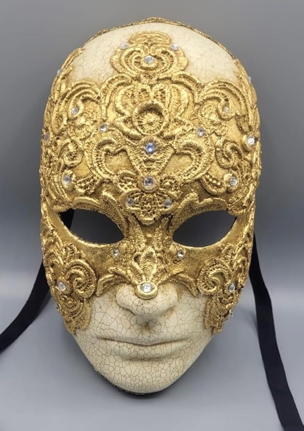 Set aus „Eyes Wide Shut“-Maske und schwarzem Satin-Kapuzenumhang – Halloween-Outfit – Maskenball-Outfit