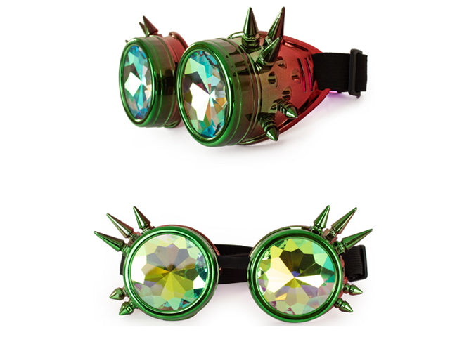 Gafas steampunk plateadas con pinchos