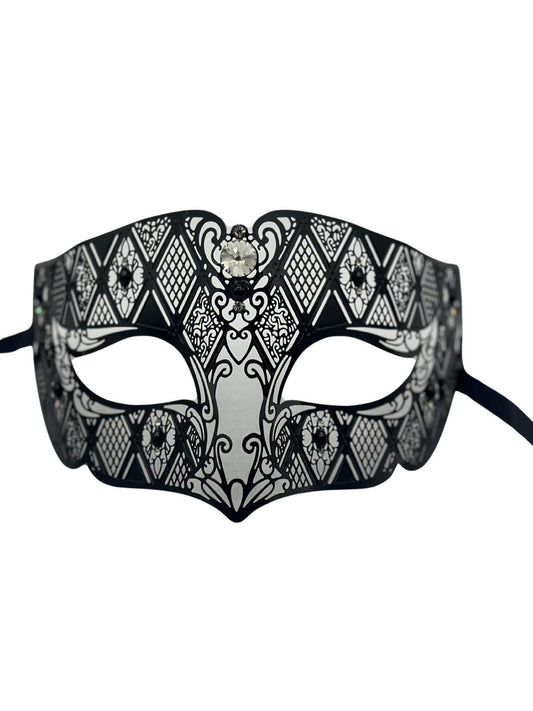 Masquerade mask for men, with bright Stones - Metal mask The dazzling Knight - Halloween mask for men