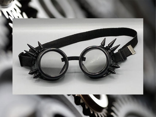 Gafas de diseño de caleidoscopio Steampunk, gafas rave con pinchos