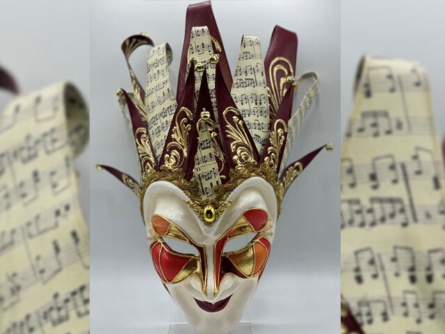 Venetian Joker mask in red